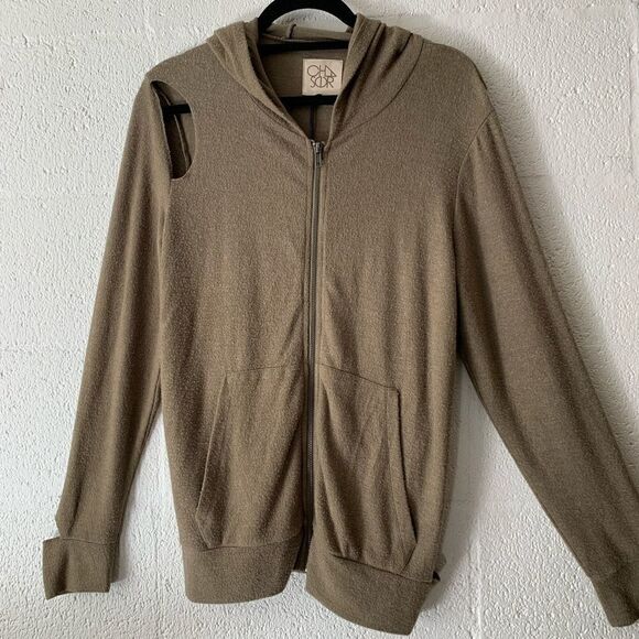 NWT Chaser Deconstructed zip up Hoodie - Picture 1 of 3